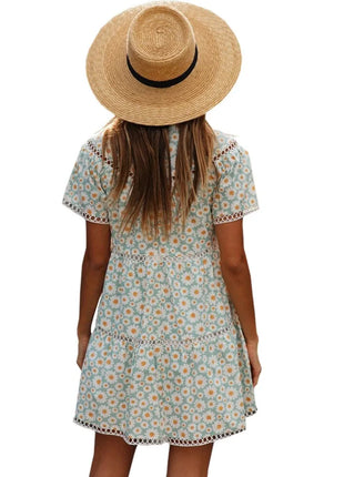 Short Sleeve Summer Floral Dress