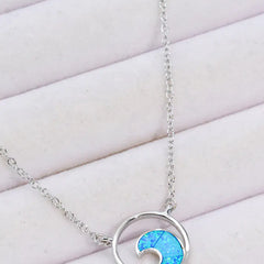 Opal Wave Pendant Necklace - 01 big store