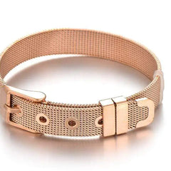 Stainless Steel Slider Bracelet -Rose Gold - 01 big store