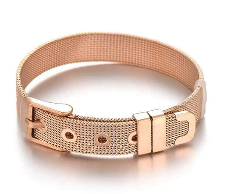 Stainless Steel Slider Bracelet -Rose Gold - 01 big store