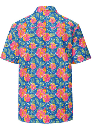 Hibiscus Lagoon Button Down Hawaiian Shirt - Coastal Summer 2024 Collection