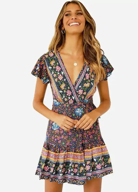 New Release Mini Floral Boho Dress