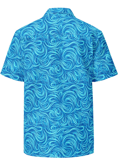 Tsunami Island Party Button Down Hawaiian Shirt - Coastal Summer 2024 Collection