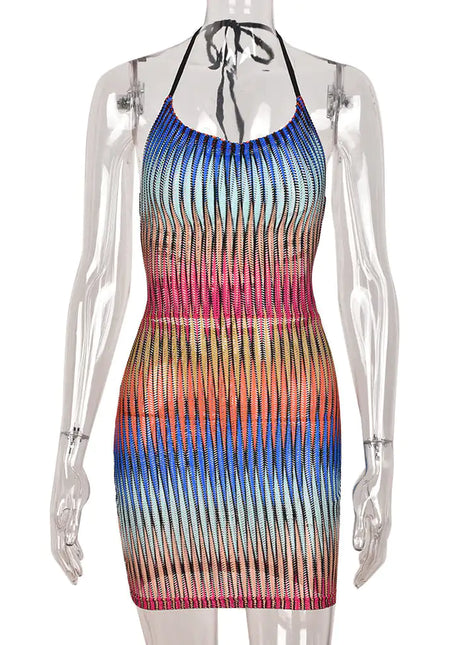 Gradient Mesh Mini Dress