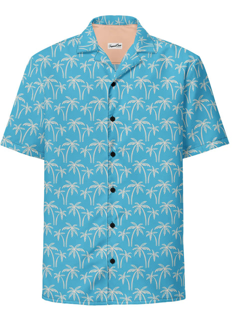 Palm Wave Oasis Button Down Hawaiian Shirt - Coastal Summer 2024 Collection