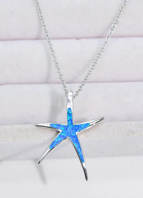 Opal Starfish Pendant Necklace