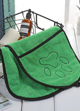 BeNat Pets. Dog Bath Towel Double Drop Pocket Design