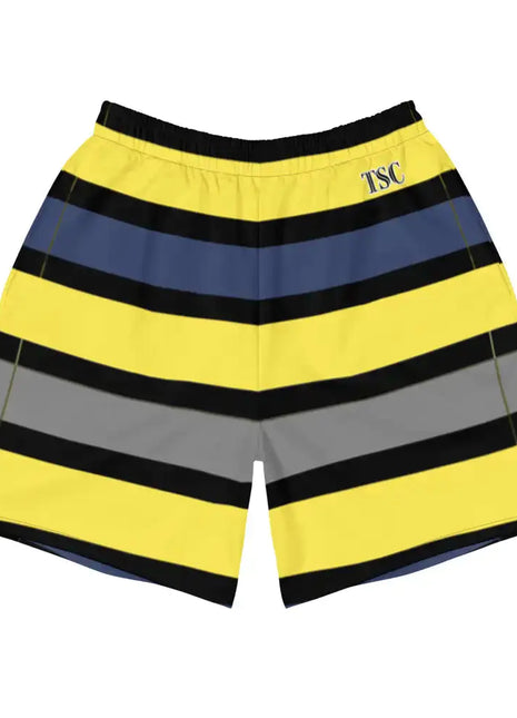 Men's Tropical Dark Blues/Yellow Long Shorts