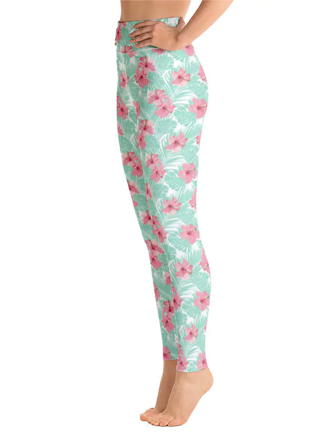 Women's Tropical Island Floral Yoga Leggings