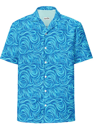 Tsunami Island Party Button Down Hawaiian Shirt - Coastal Summer 2024 Collection