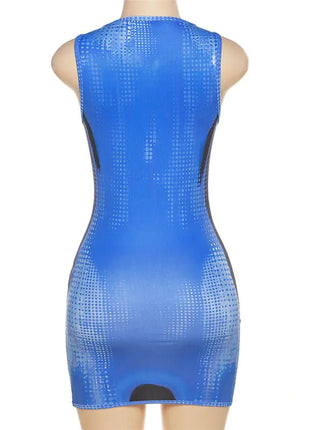 Body Print Sleeveless Mini Dress