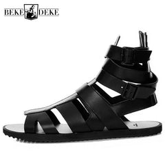 Black Sandals Men 2022 Summer Buckle Sandals Boots - 01 big store