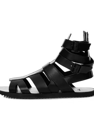 Black Sandals Men 2022 Summer Buckle Sandals Boots