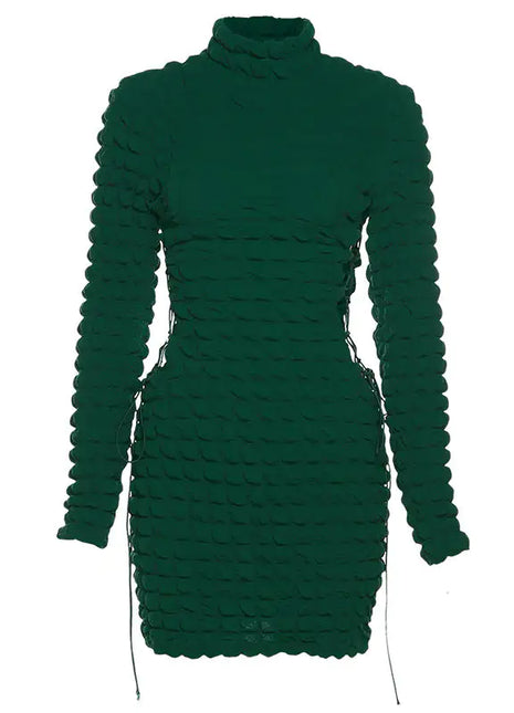 Bubble Textured Mini Dress Chic