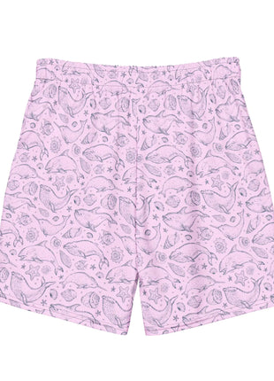 Men's Eco Pink Whale Pod Swim Trunks - 01 big store