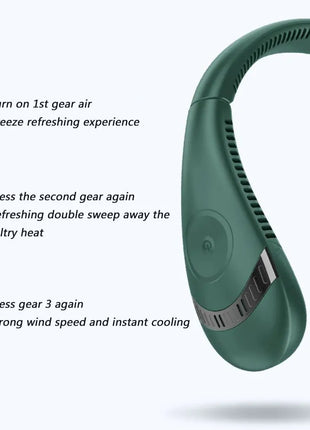 Portable 5000mAh Hanging Neck Fan Foldable Summer